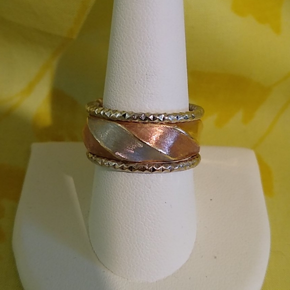 14K Tri-Color Gold Band Ring